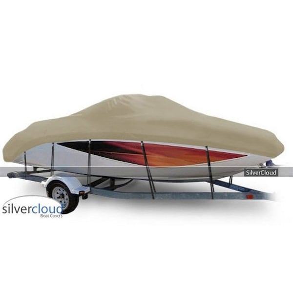 Eevelle Boat Cover JET BOAT, Outboard Fits 18ft 6in L up to 92in W Khaki SCJET1892B-KHA - main